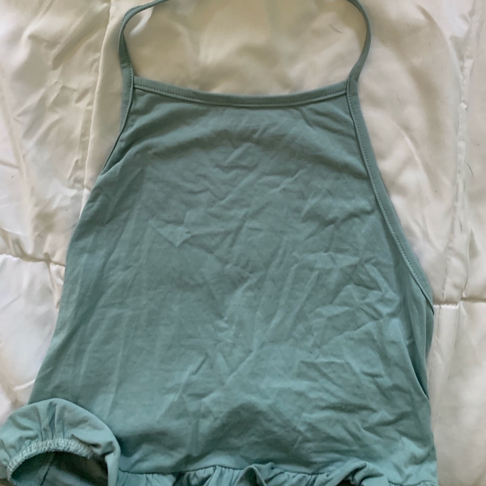 GREEN HALTER TOP